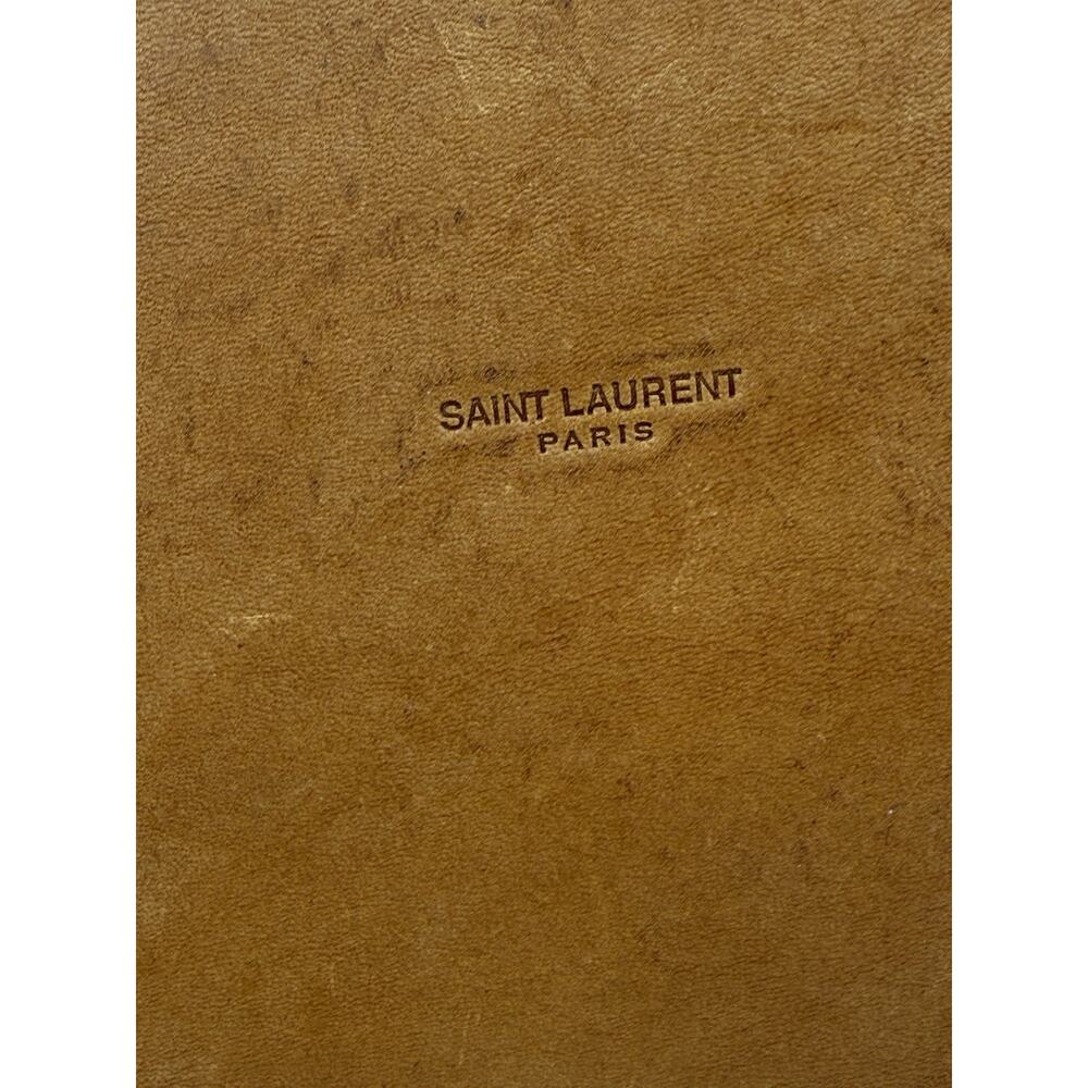 Saint Laurent Rive Gauche Linen Leather Women’s Bucket Bag in Beige - Picture 9 of 16